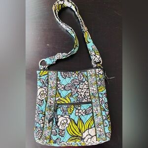 Vera Bradley Island Blooms Blue and Green floral Crossbody Bag